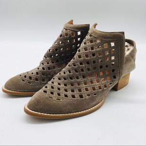 Jeffrey Campbell Tagline Laser Cut Suede Ankle Boot